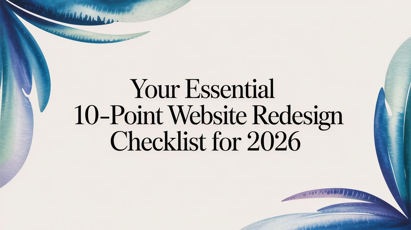 Your Essential 10-Point Website Redesign Checklist for 2026
