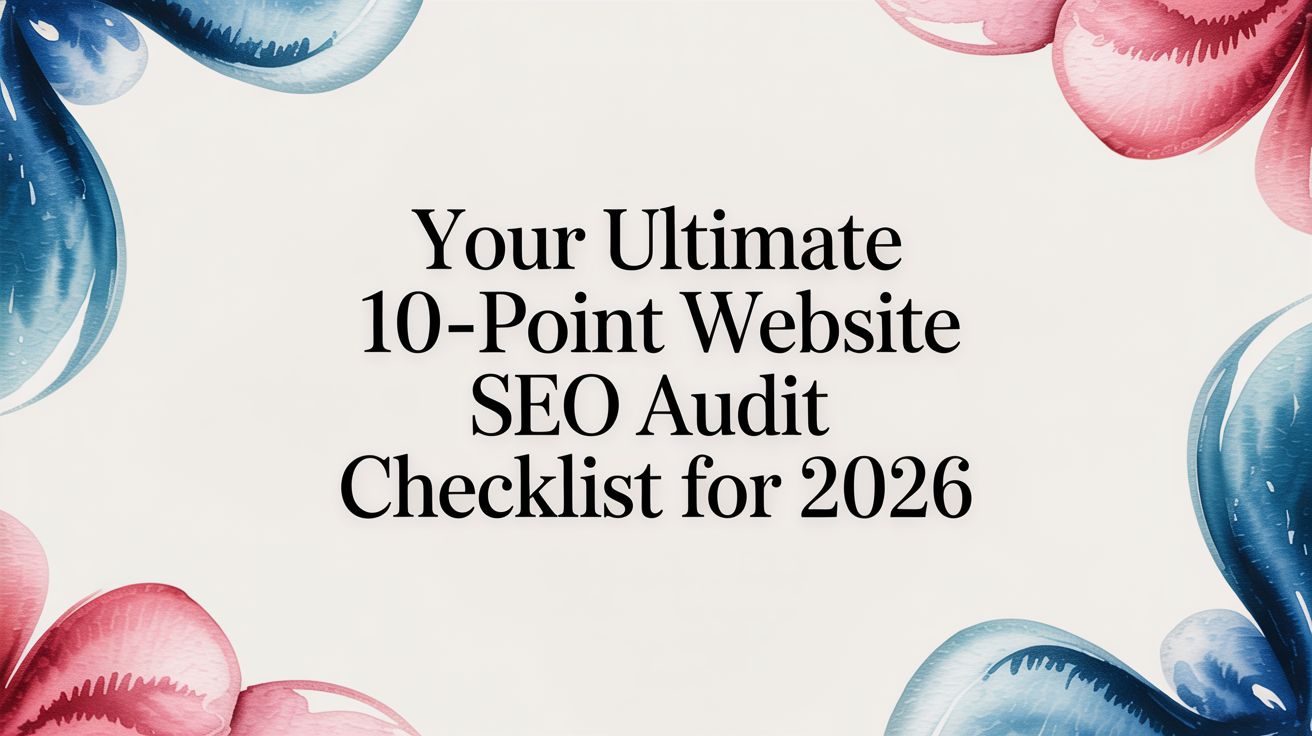 Your Ultimate 10-Point Website SEO Audit Checklist for 2026