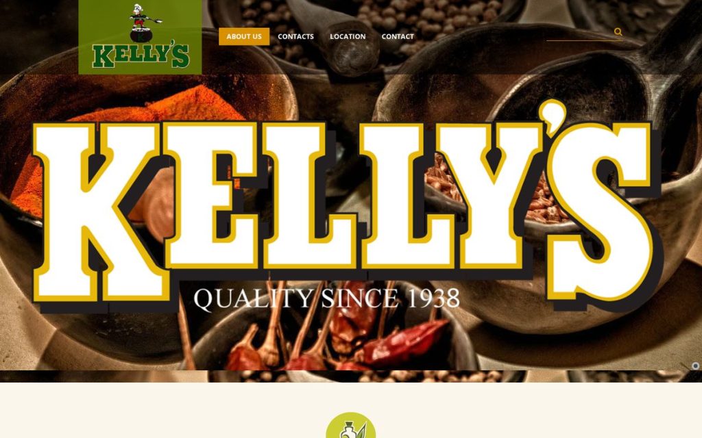 Homepage of kellyfoods, a website by Studio Blue Creative