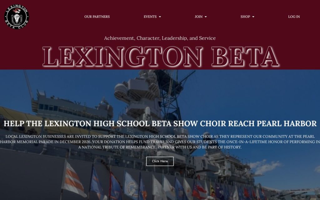 Homepage of lexingtonbeta, a website by Studio Blue Creative